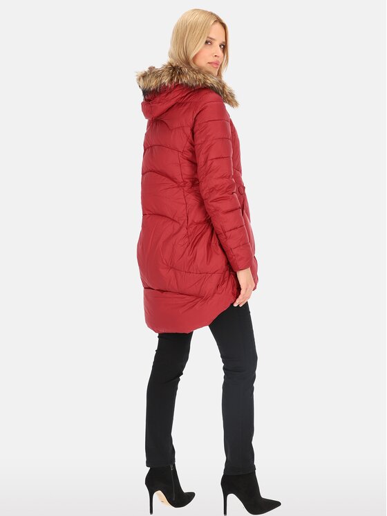 Perso Perso Kurtka damska BLHMK8504FR Bordowy Regular Fit