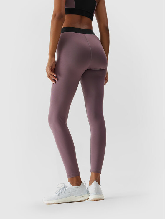 4F 4F Legginsy 4FAW23TFTIF153-82S Brązowy Regular Fit