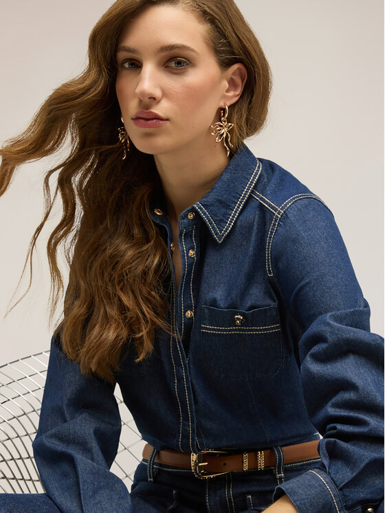 Motivi Motivi Camicia 5400Q000909N034 Blu Regular Fit