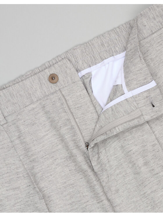 Borgio Borgio Spodnie garniturowe Lago_sz Szary Slim Fit