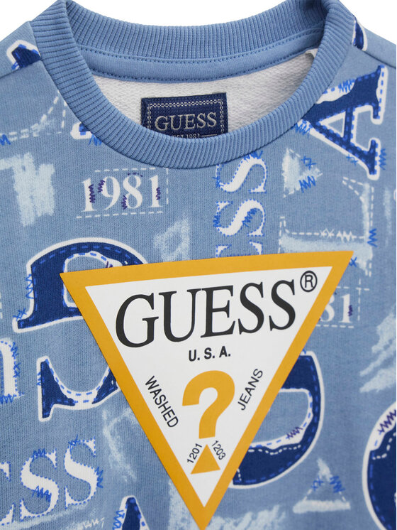 Guess Guess Hanorac N6BQ02 K6111 Albastru deschis Regular Fit
