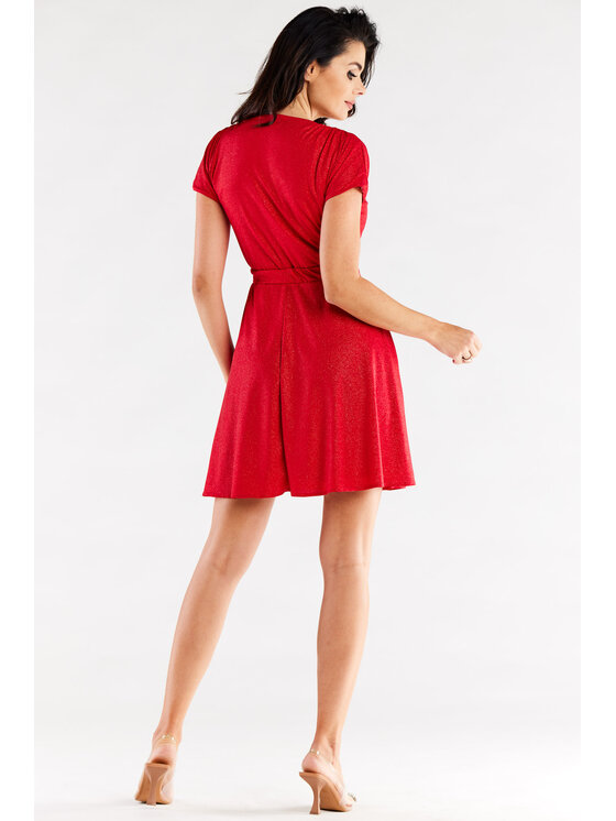 Awama Awama Sukienka wieczorowa A558 Czerwony Basic Fit