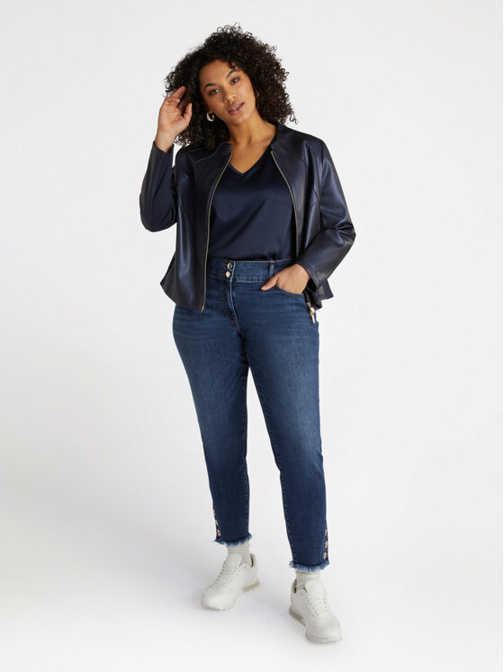 Fiorella Rubino Fiorella Rubino Giacca in similpelle R341T001190N034 Blu Slim Fit