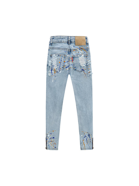 MissDenim MissDenim Spodnie damskie Zip Leg Niebieski Skinny Fit