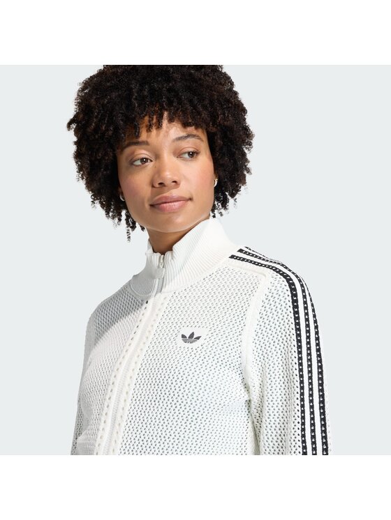 adidas adidas Kardigan Knitted Crochet Firebird KC6496 Biały Slim Fit