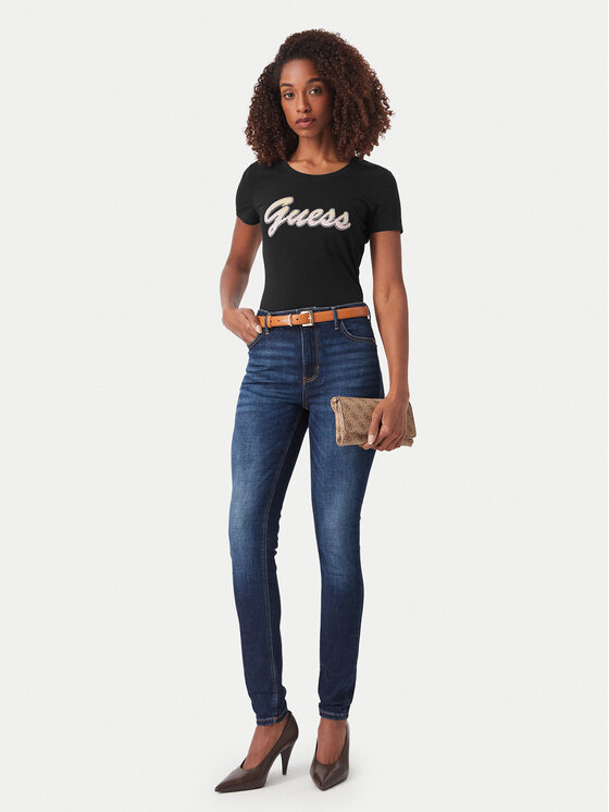 Guess Guess T-Shirt W6YI56 K5028 Czarny Slim Fit
