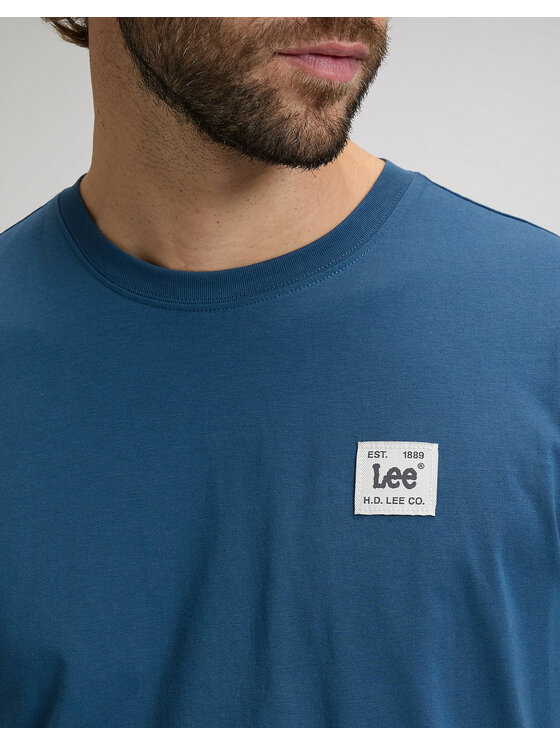 Lee Lee T-shirt WOVEN LABEL TEE Blu Regular Fit