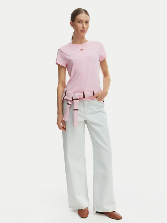 Tommy Hilfiger Tommy Hilfiger T-Shirt WW0WW48710 Rosa Slim Fit