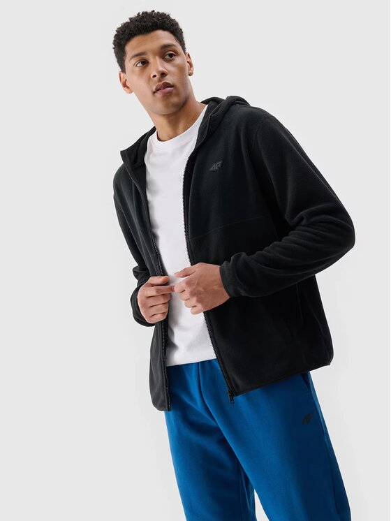 4F 4F Fleecová mikina 4FWMM00TFLEM317-20S Čierna Regular Fit