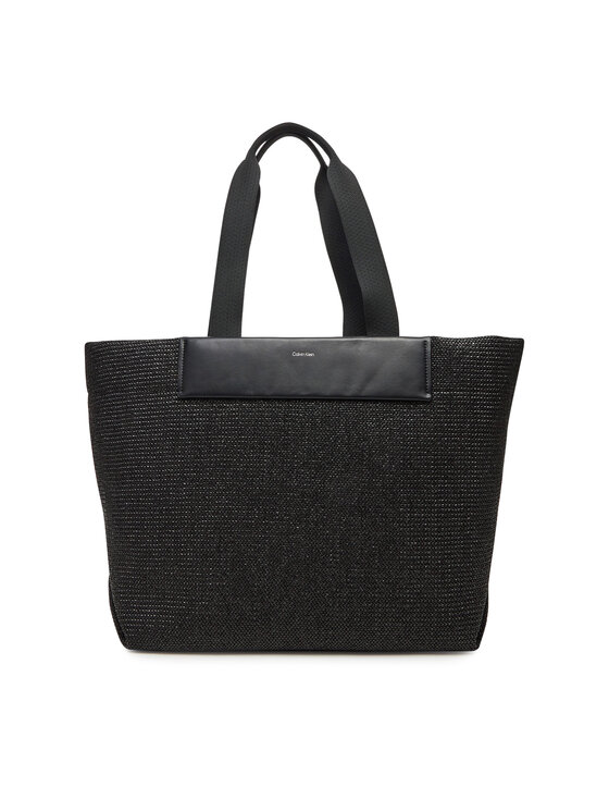 Calvin Klein Kabelka Ck Raffia Large Shopper K60K613025 Čierna