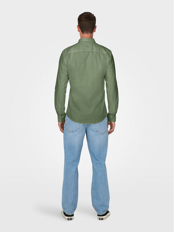 Only & Sons Only & Sons Marškiniai Neil 22019669 Žalia Slim Fit