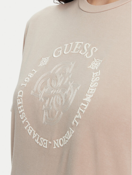 Guess Guess T-Shirt V5YI05 KCOA2 Beżowy Regular Fit