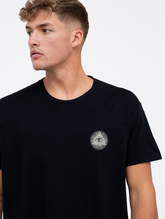 MyStars MyStars T-Shirt Koszulka Z Krótkim Rękawem Pictogram Czarny Regular Fit