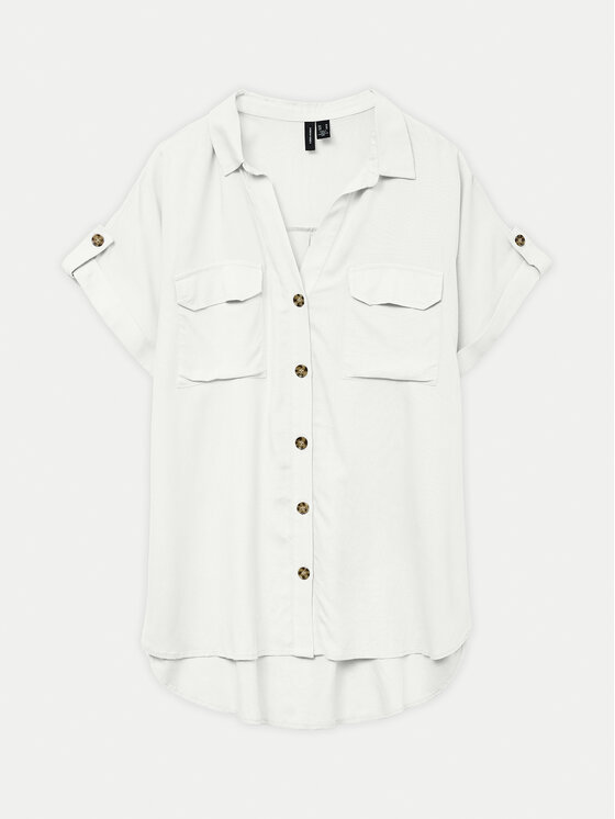 Vero Moda Vero Moda Πουκάμισο Bumpy 10310139 Λευκό Regular Fit