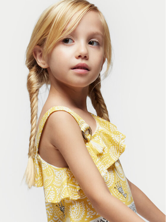 Mayoral Mayoral Літня сукня 3951 Жовтий Regular Fit