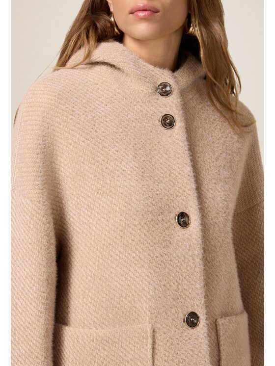 Oltre Oltre Cappotto invernale 8157J000227N002 Crema Baggy Fit