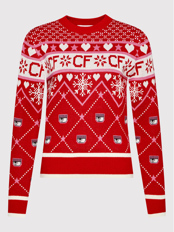Chiara Ferragni Chiara Ferragni Kampsun 71CBFM25 Punane Regular Fit