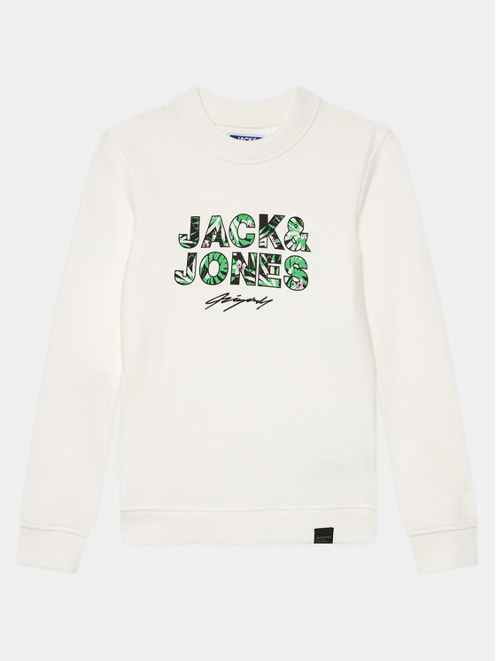 Jack&Jones Junior Džemperis ar kapuci 12235517 Balts Standard Fit