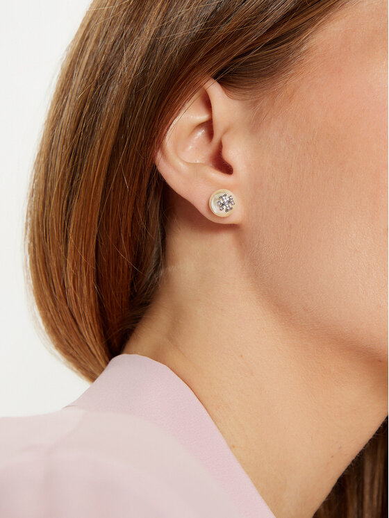 Tory Burch Tory Burch Kolczyki Kira Pearl Stud 163698 Biały