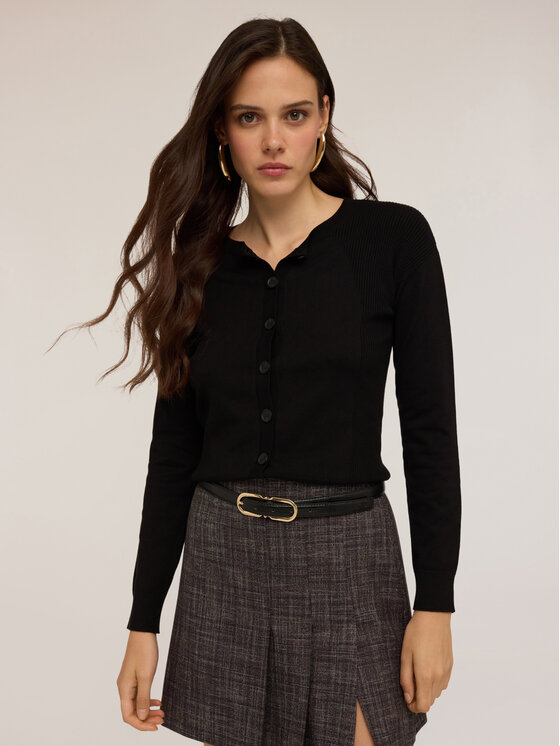 Motivi Motivi Cardigan M363W003524N033 Nero Regular Fit