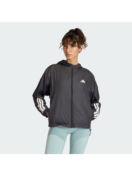 adidas adidas Kurtka do biegania 159000 Czarny Loose Fit