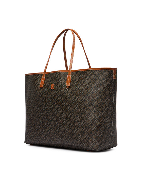 Tommy Hilfiger Tommy Hilfiger Torebka Th Monoplay Maxi Tote Le AW0AW18850 Czarny