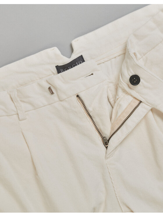 Borgio Borgio Spodnie materiałowe velluto Biały Slim Fit