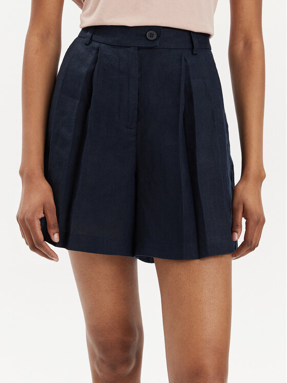 Sisley Sisley Šortky z materiálu 4AGHL9013 Tmavomodrá Regular Fit