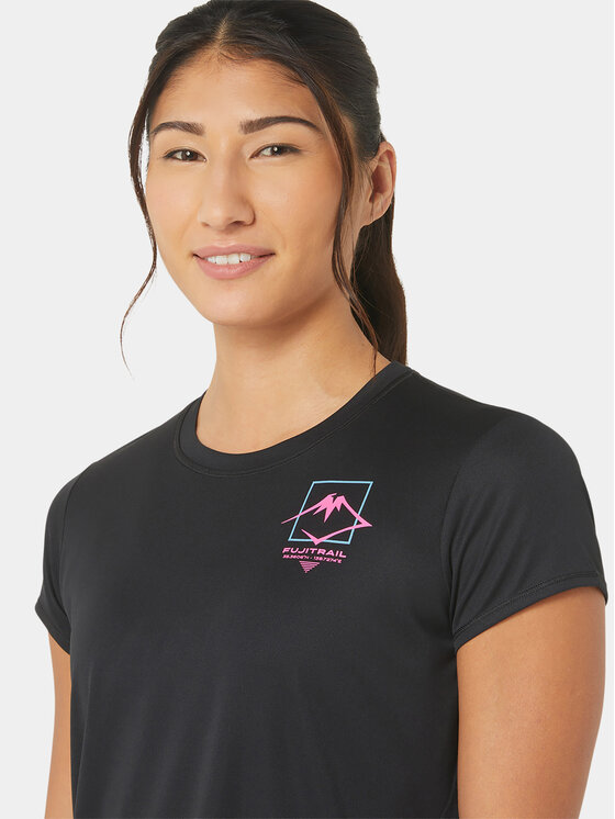 Asics Asics Techniniai marškinėliai Fujitrail Logo Ss 2012C395 Juoda Ahletic Fit