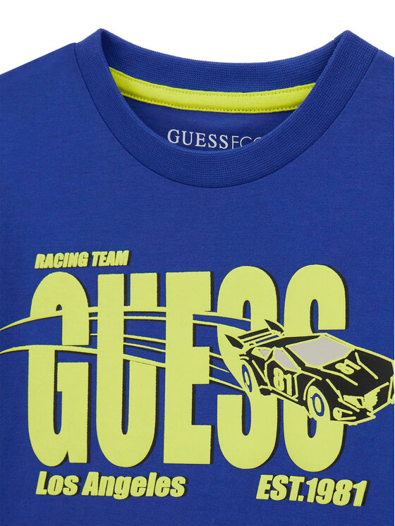 Guess Guess Tričko N6RI00 K8HM4 Modrá Regular Fit