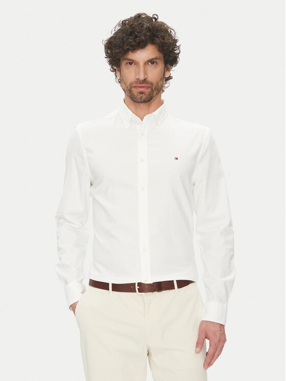 Tommy Hilfiger Tommy Hilfiger Cămașă MW0MW38556 Alb Slim Fit