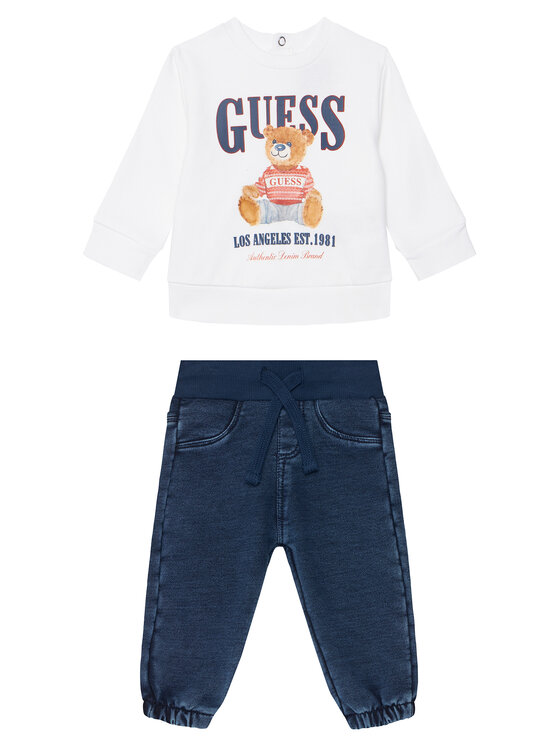 Guess Guess Sada mikina a látkové kalhoty I5BG01 KAD74 Bílá Regular Fit
