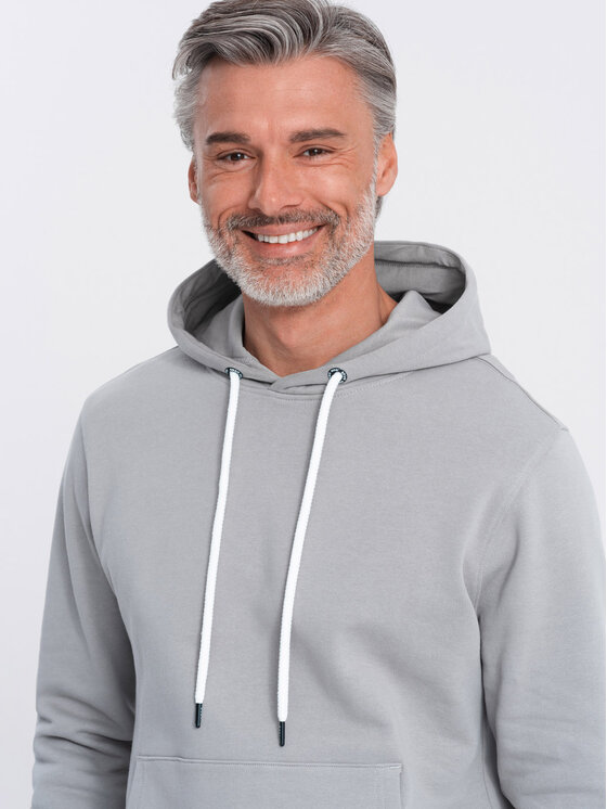 Ombre Ombre Mikina OM-SSBN-0177 Šedá Classic Fit