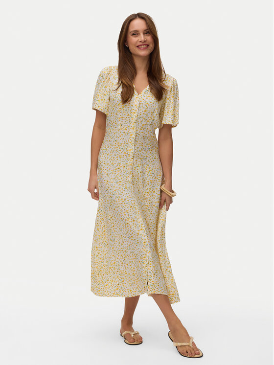 Vero Moda Vero Moda Rochie de zi Alba 10330301 Galben Regular Fit