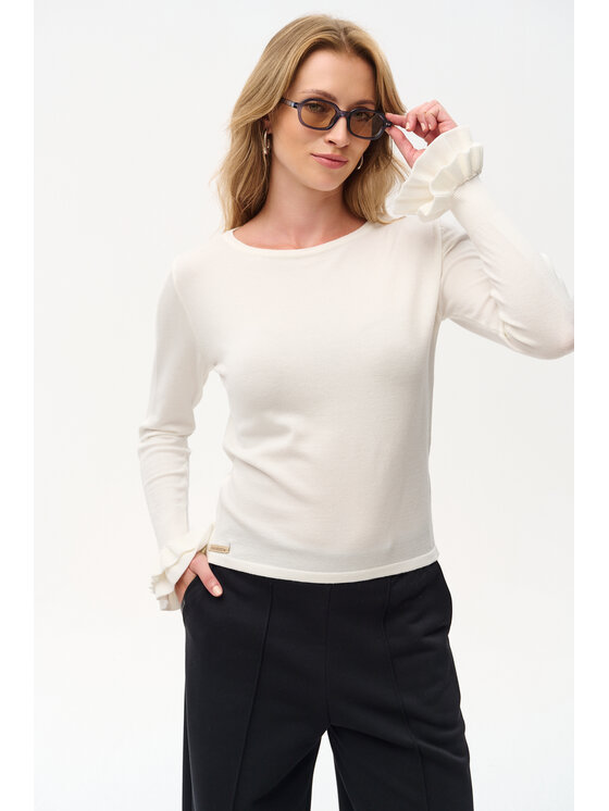 blue shadow blue shadow Sweter Daxy. Biały Regular Fit