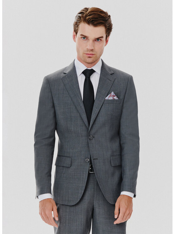 Pako Lorente Pako Lorente Garnitur P24WP-4G-007 Szary Super Slim Fit