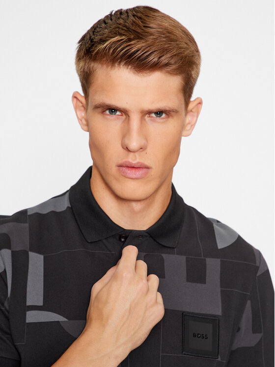 Boss Polo Pirax Lotus 50501218 Melns Relaxed Fit Modivo.lv