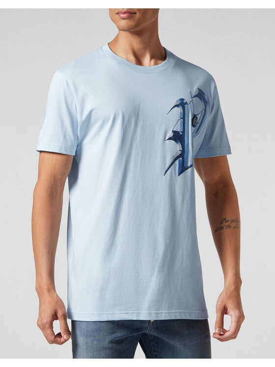 PHILIPP PLEIN PHILIPP PLEIN T-Shirt 901 Světle modrá Regular Fit