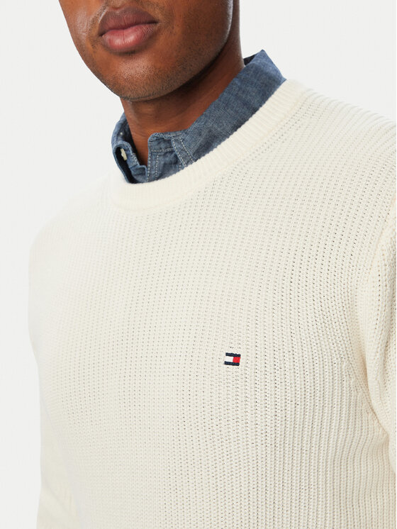 Tommy Hilfiger Tommy Hilfiger Sveter MW0MW41516 Krémová Regular Fit