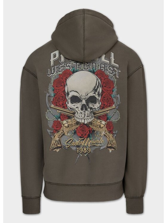 PITBULL PITBULL Bluza Washed SANTA MUERTE Zielony Regular Fit