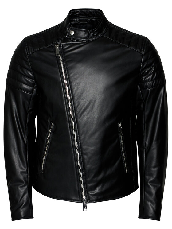 Armani Exchange Armani Exchange Bunda z imitace kůže 6HZB09 ZNNFZ 1200 Černá Regular Fit