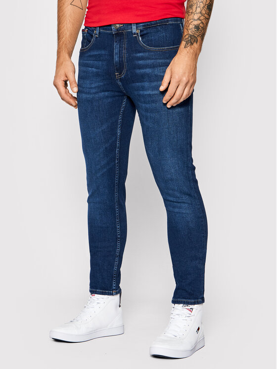 Tommy Jeans Džinsai Austin DM0DM10776 Tamsiai mėlyna Tapered Fit • Modivo.lt