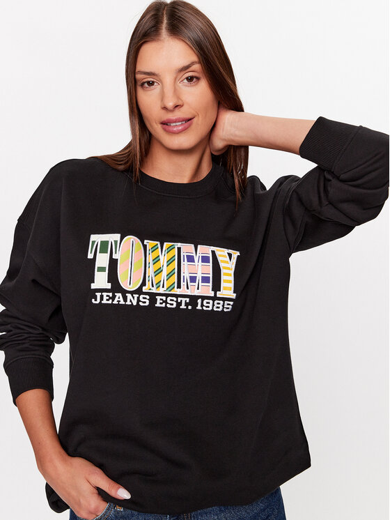 Tommy Jeans Tommy Jeans Majica dugih rukava DW0DW16246 Crna Oversize