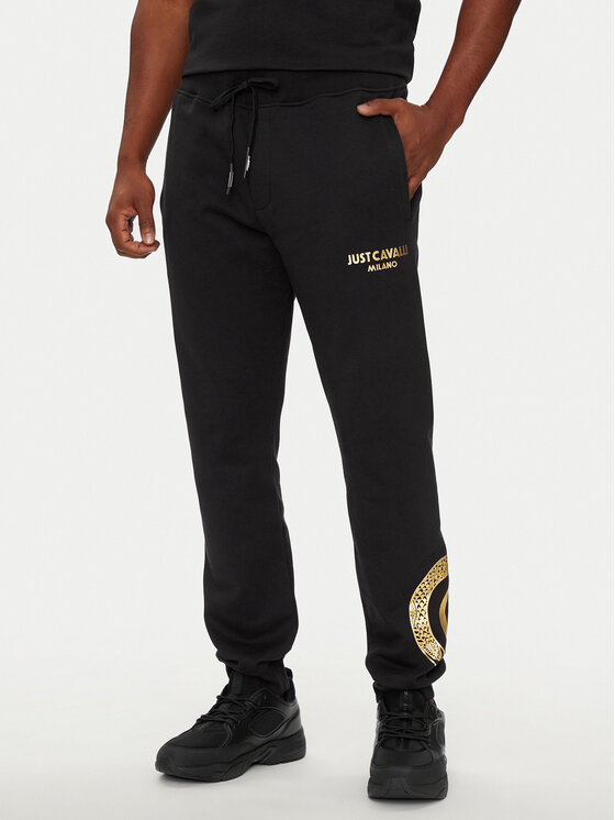 Just Cavalli Just Cavalli Donji dio trenerke 77OAAT01 Crna Regular Fit