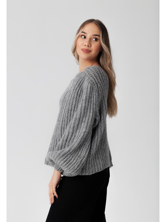 LAURELLA LAURELLA Sweter Laurella 6TU064108 Szary Regular Fit