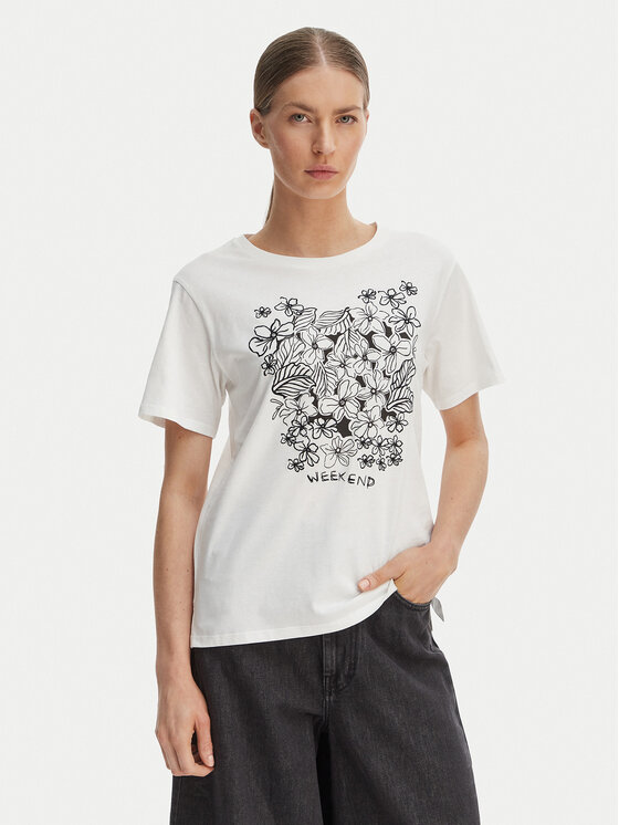 Weekend Max Mara Tricou Bora 2615971042 Alb Regular Fit