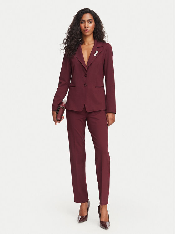 Marella Marella Marynarka Gommoso 2623916034 Bordowy Slim Fit