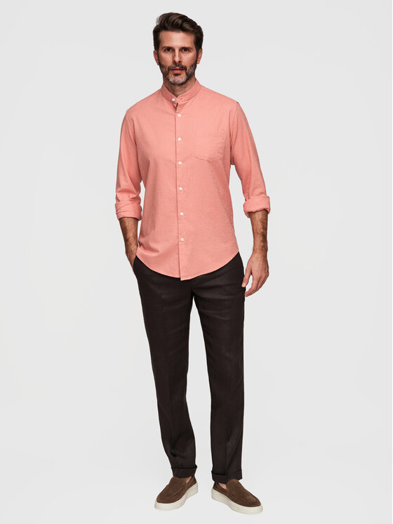 Ombre Ombre Koszula K704 Różowy Regular Fit