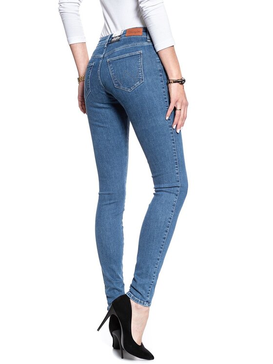 Wrangler Wrangler Jeansy SKINNY Niebieski Skinny Fit