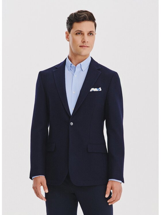 Pako Lorente Pako Lorente Marynarka P25WP-3X-007 Granatowy Slim Fit